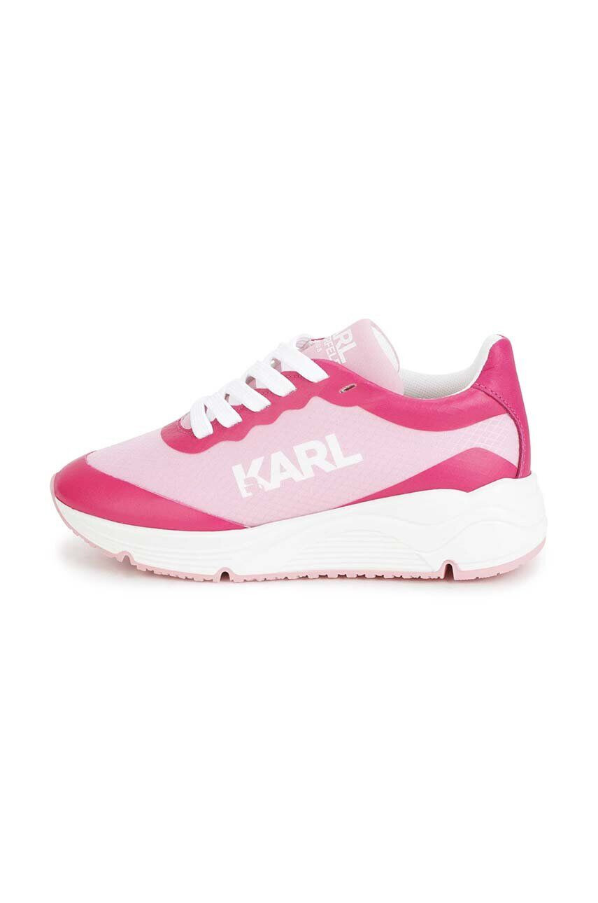 Karl Lagerfeld sneakers pentru copii culoarea roz - Pled.ro