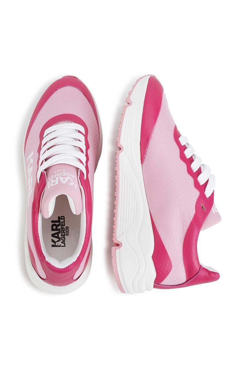 Karl Lagerfeld sneakers pentru copii culoarea roz - Pled.ro