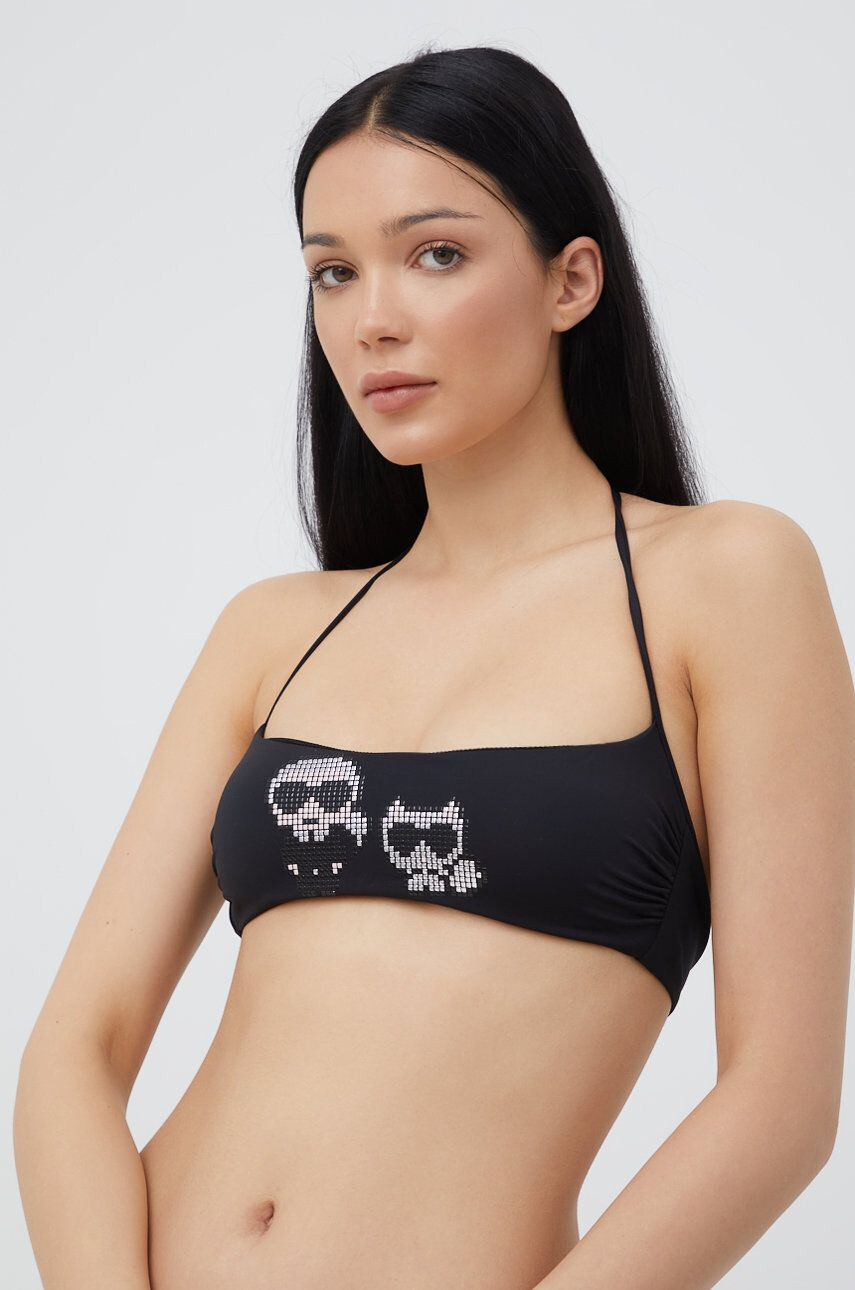 Karl Lagerfeld sutien de baie culoarea negru cupa usor rigidizata - Pled.ro