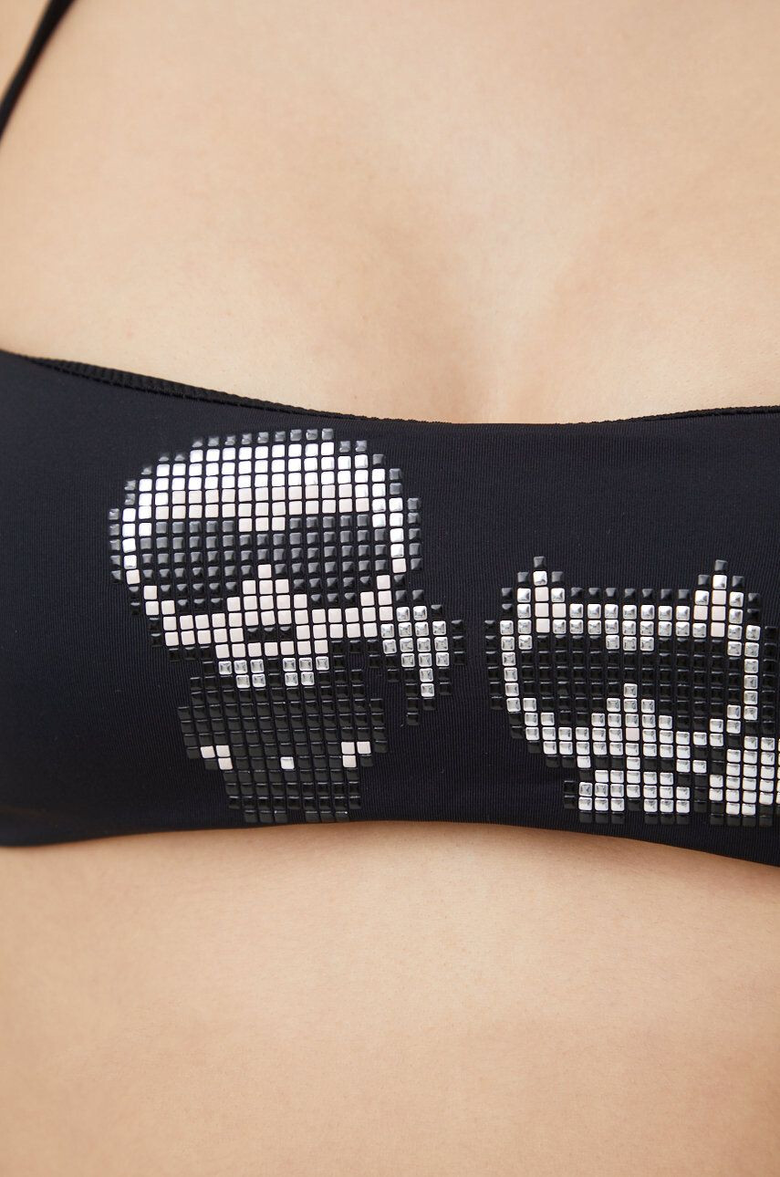 Karl Lagerfeld sutien de baie culoarea negru cupa usor rigidizata - Pled.ro