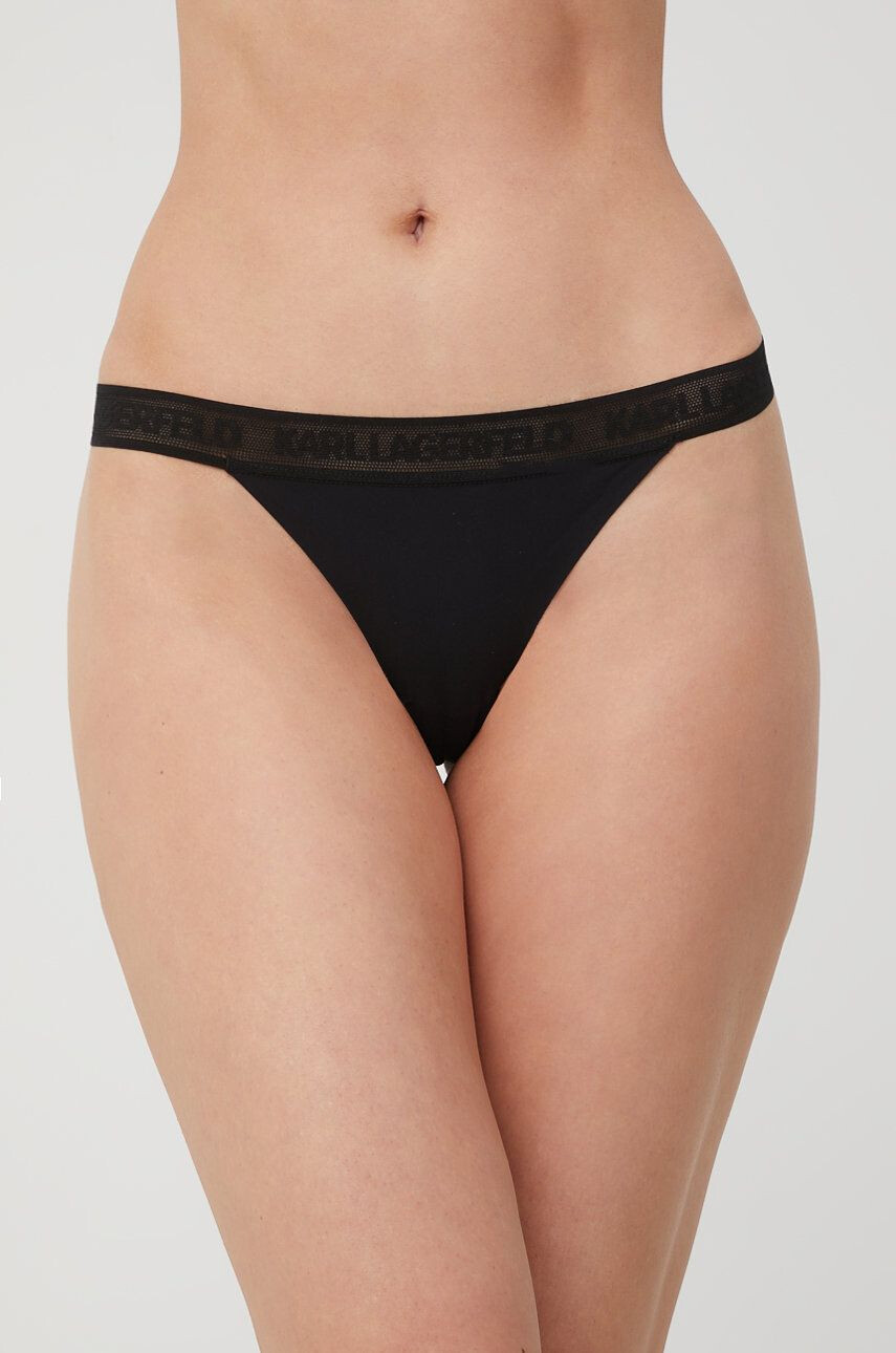 Karl Lagerfeld tanga culoarea negru transparent - Pled.ro