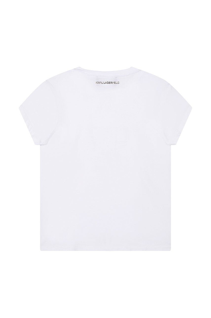 Karl Lagerfeld tricou copii culoarea alb - Pled.ro