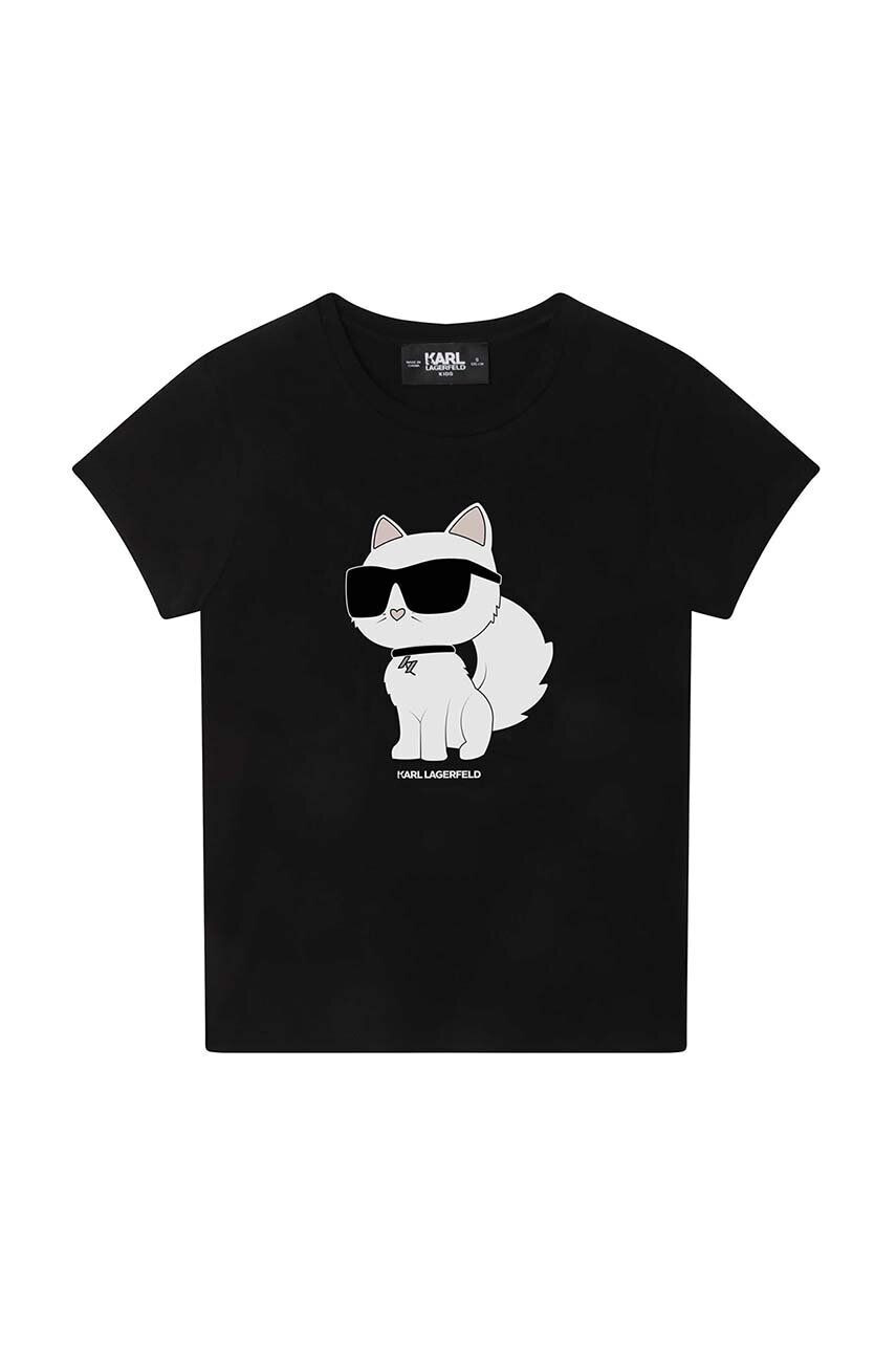 Karl Lagerfeld tricou copii culoarea negru - Pled.ro