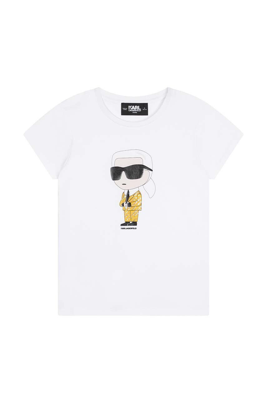 Karl Lagerfeld tricou copii culoarea alb - Pled.ro