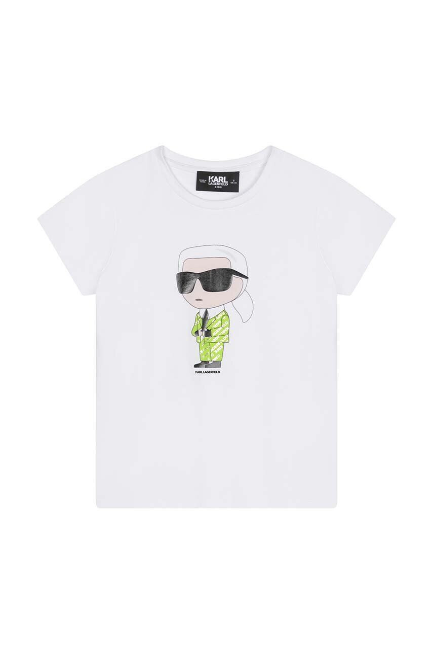 Karl Lagerfeld tricou copii culoarea alb - Pled.ro