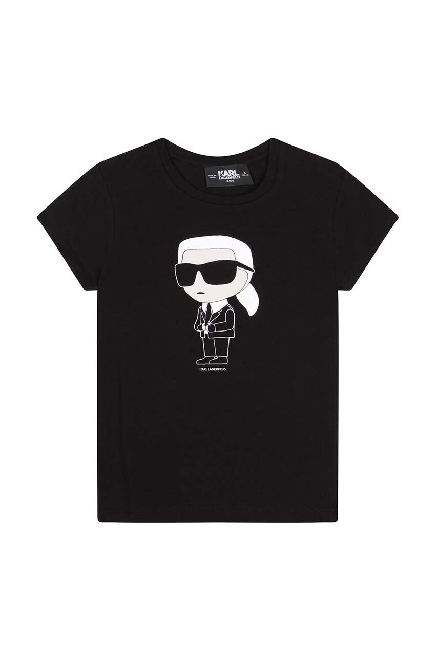 Karl Lagerfeld tricou copii culoarea negru - Pled.ro