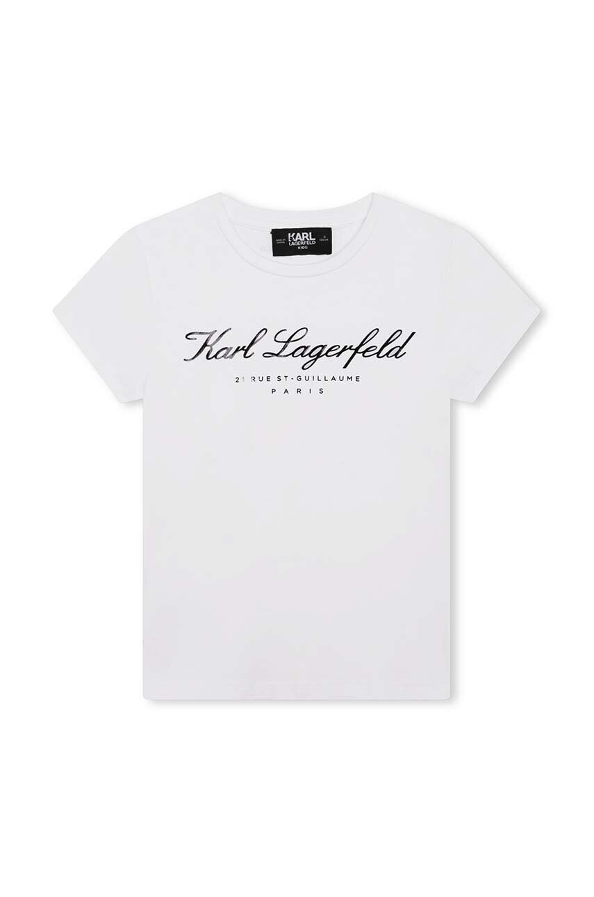 Karl Lagerfeld tricou copii culoarea alb cu imprimeu - Pled.ro