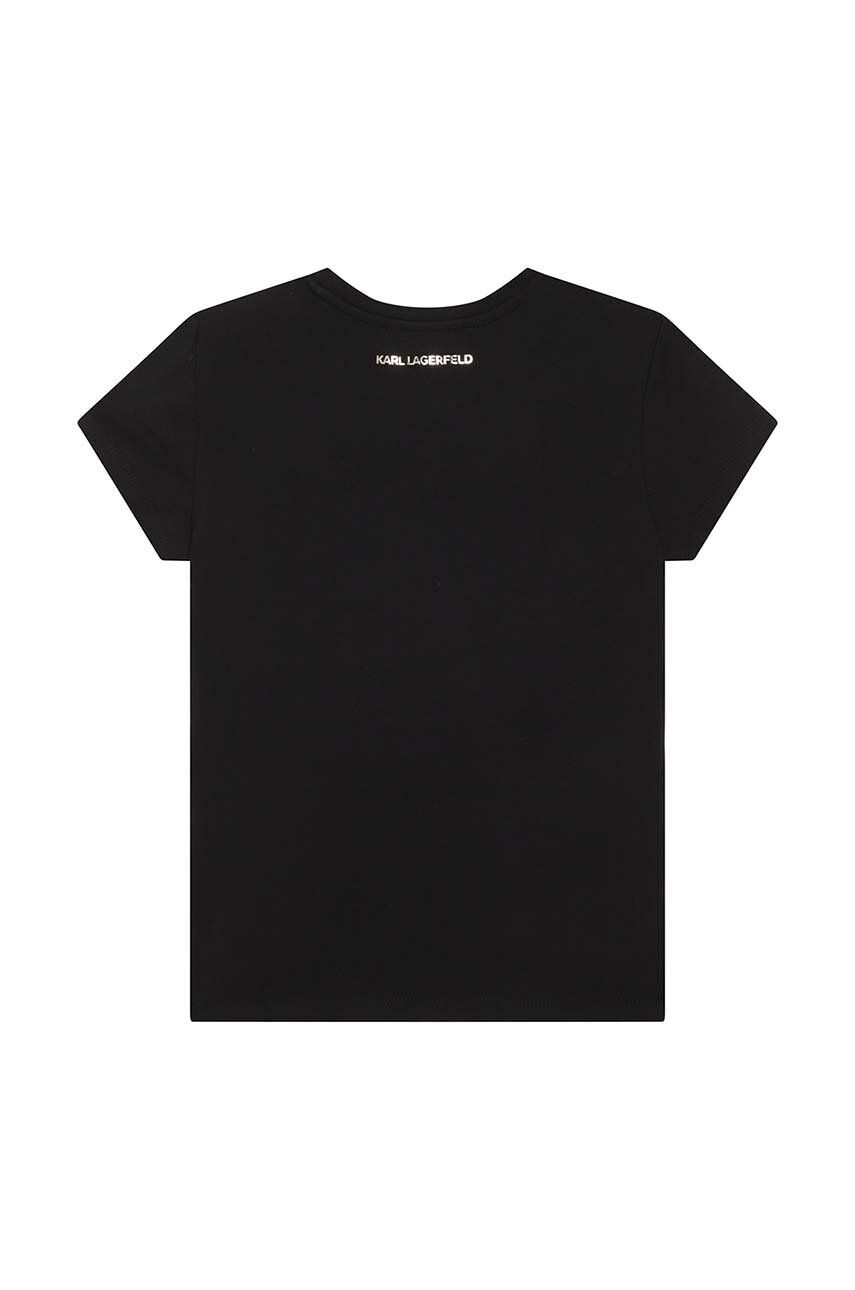 Karl Lagerfeld tricou copii culoarea negru cu imprimeu - Pled.ro