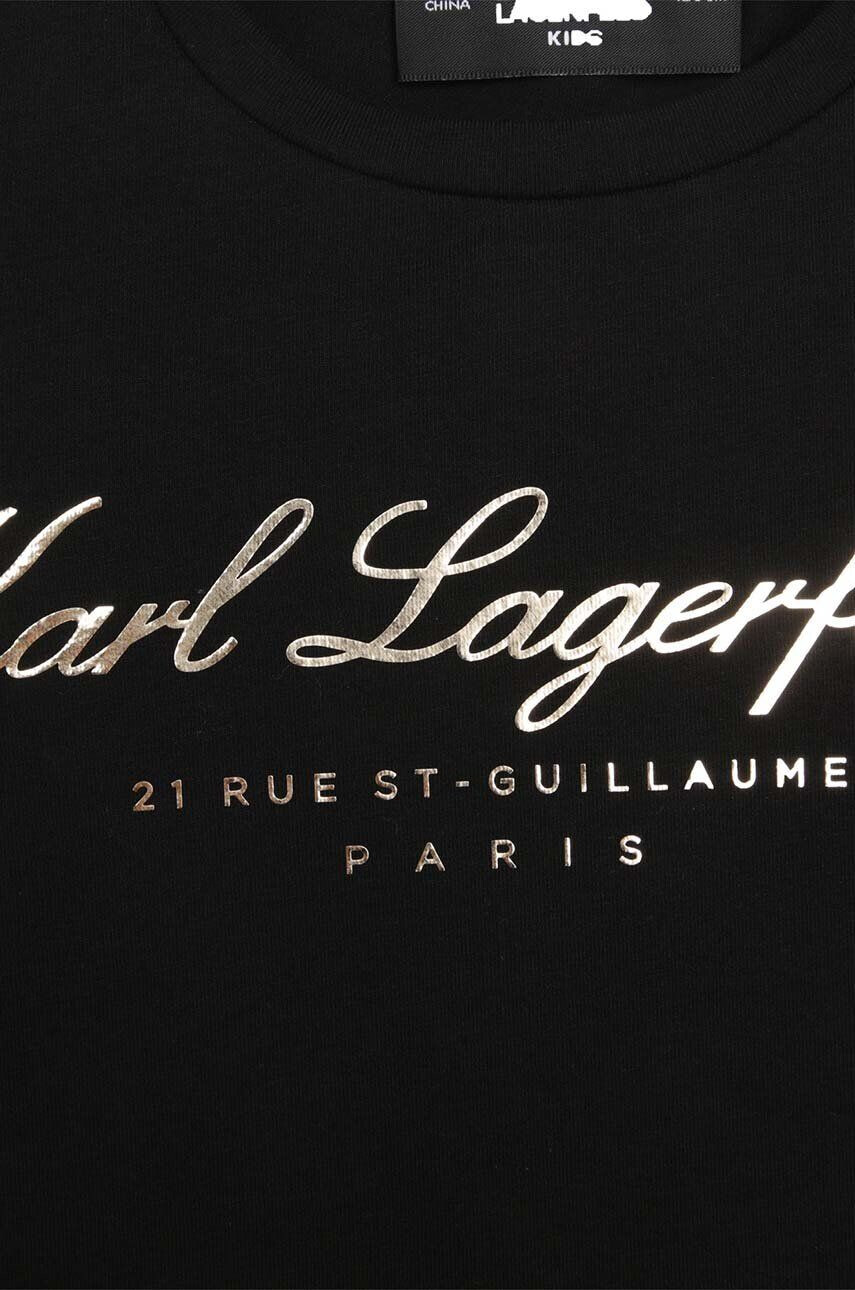 Karl Lagerfeld tricou copii culoarea negru cu imprimeu - Pled.ro