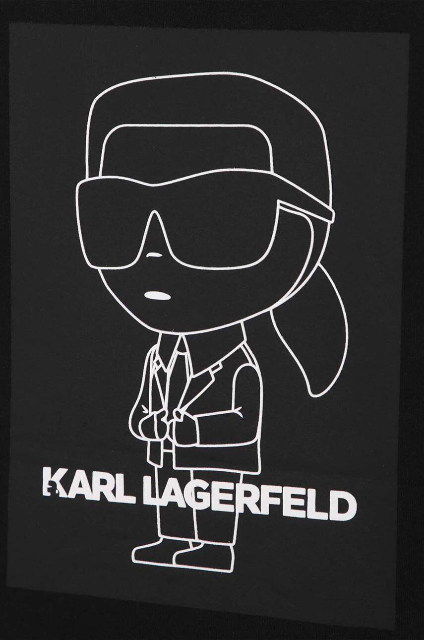 Karl Lagerfeld tricou de bumbac pentru copii culoarea negru neted - Pled.ro