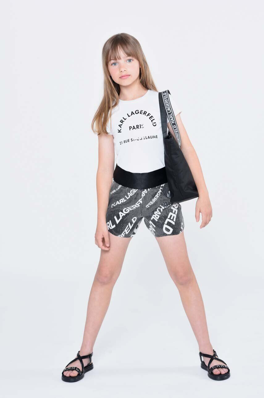 Karl Lagerfeld tricou de bumbac pentru copii culoarea alb - Pled.ro