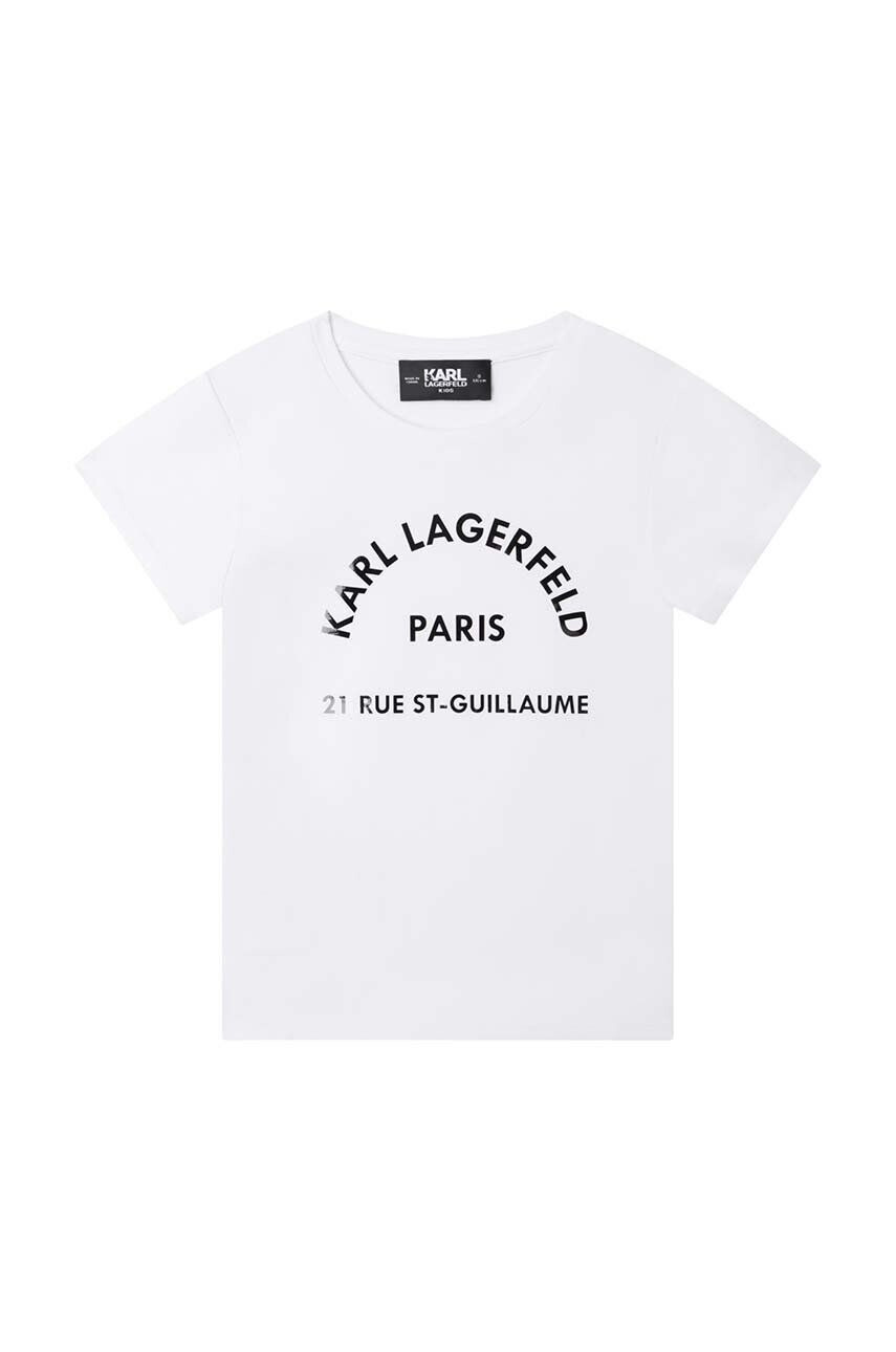 Karl Lagerfeld tricou de bumbac pentru copii culoarea alb - Pled.ro