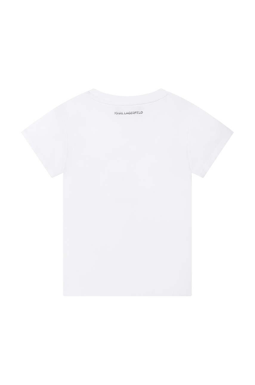 Karl Lagerfeld tricou de bumbac pentru copii culoarea alb - Pled.ro