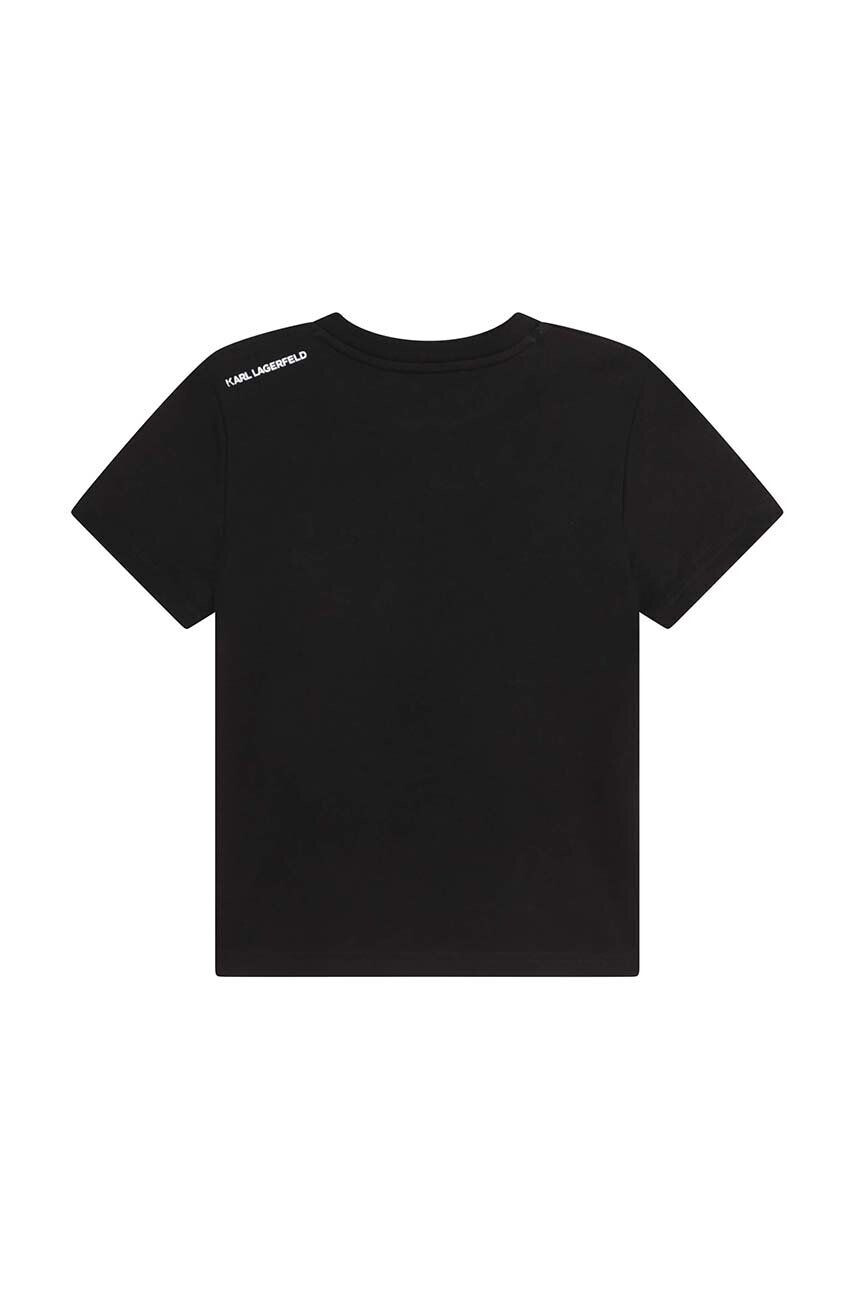 Karl Lagerfeld tricou de bumbac pentru copii culoarea negru cu imprimeu - Pled.ro