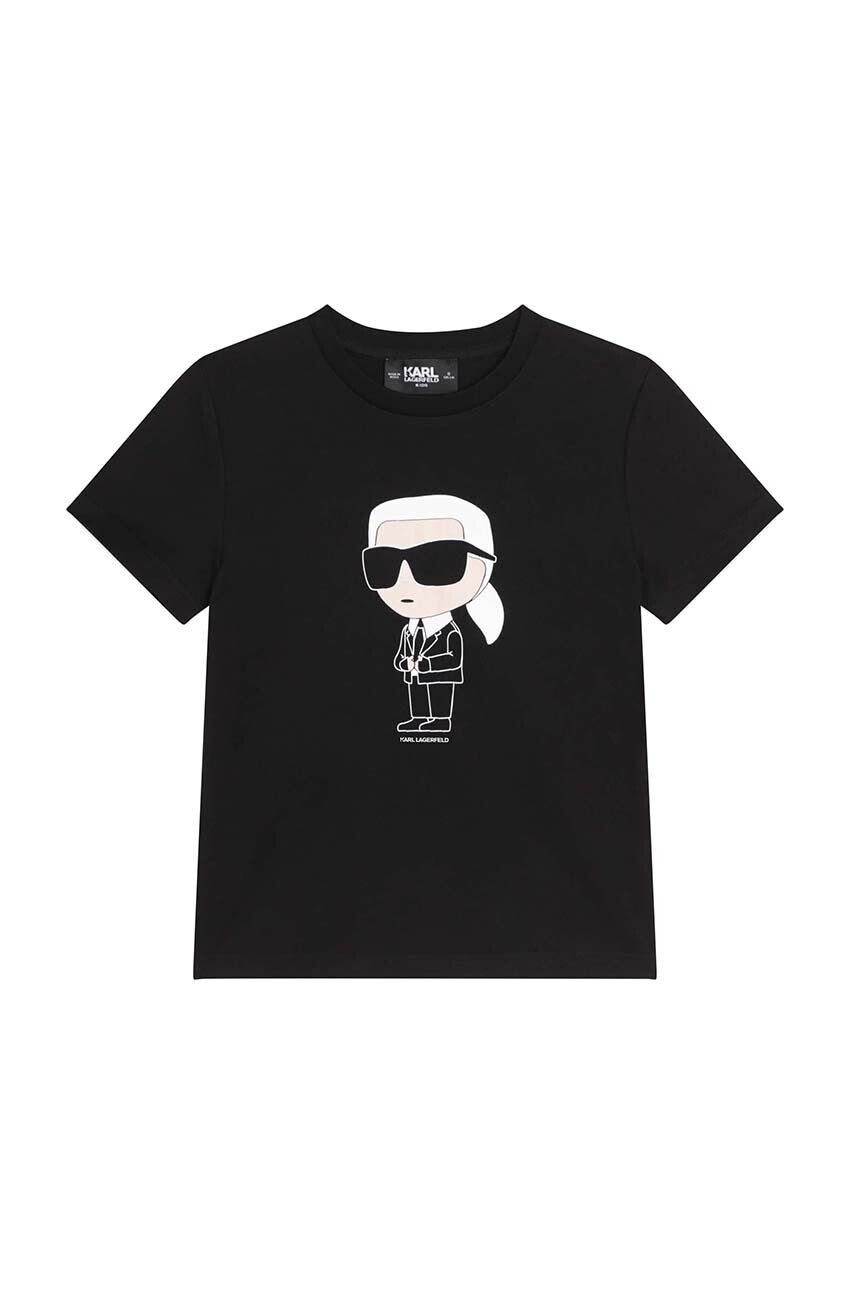 Karl Lagerfeld tricou de bumbac pentru copii culoarea alb cu imprimeu - Pled.ro