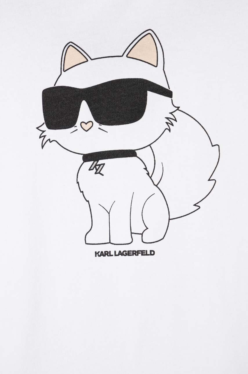 Karl Lagerfeld tricou de bumbac pentru copii culoarea alb cu imprimeu - Pled.ro