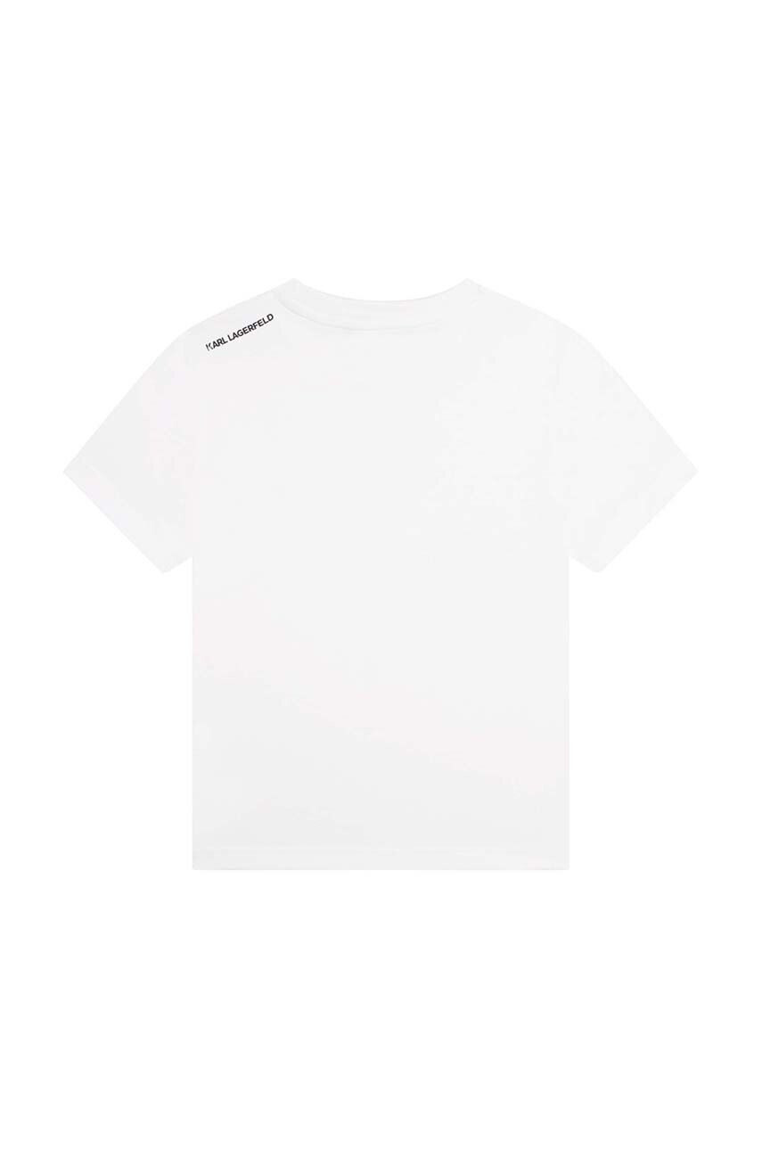 Karl Lagerfeld tricou de bumbac pentru copii culoarea verde modelator - Pled.ro