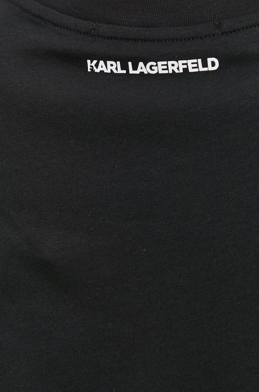 Karl Lagerfeld tricou din bumbac culoarea negru cu imprimeu - Pled.ro