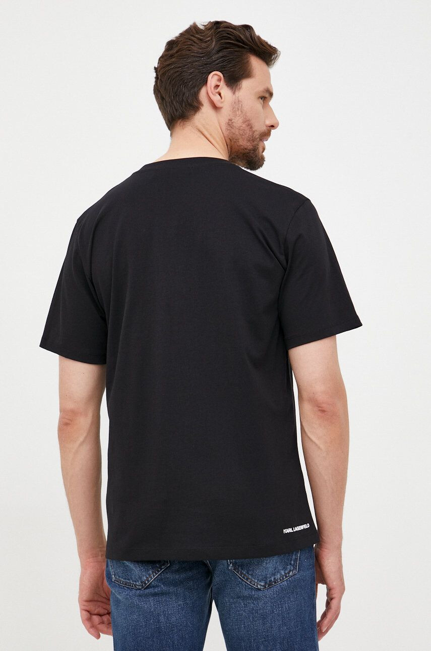 Karl Lagerfeld tricou din bumbac culoarea negru cu imprimeu - Pled.ro