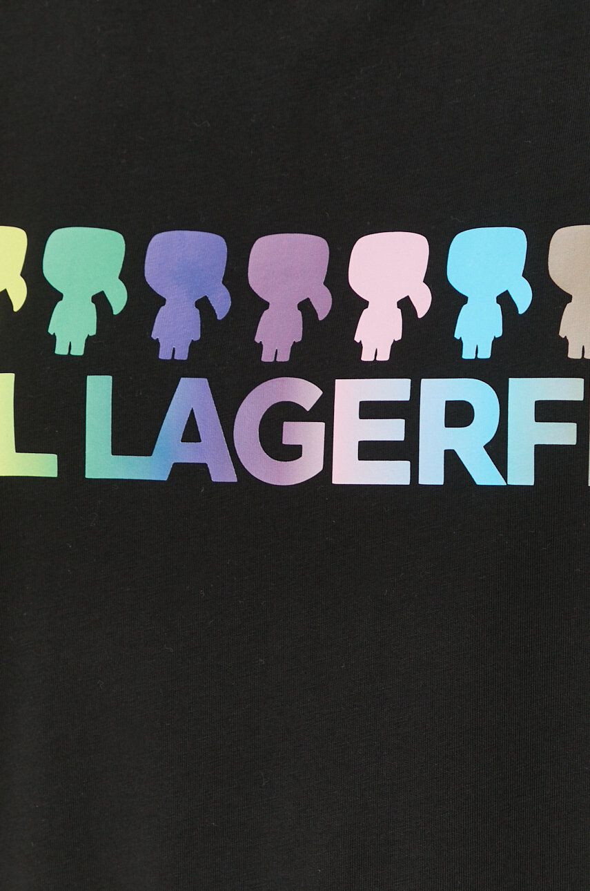 Karl Lagerfeld tricou din bumbac culoarea negru cu imprimeu - Pled.ro