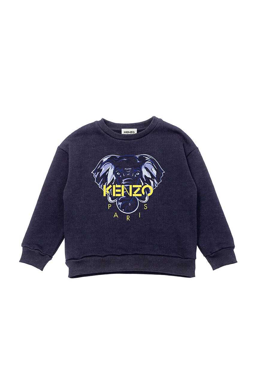 Kenzo kids bluza copii culoarea portocaliu cu glugă cu imprimeu - Pled.ro