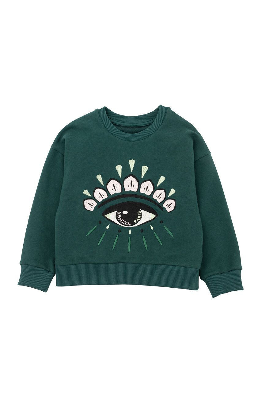 Kenzo kids bluza copii culoarea verde cu imprimeu - Pled.ro