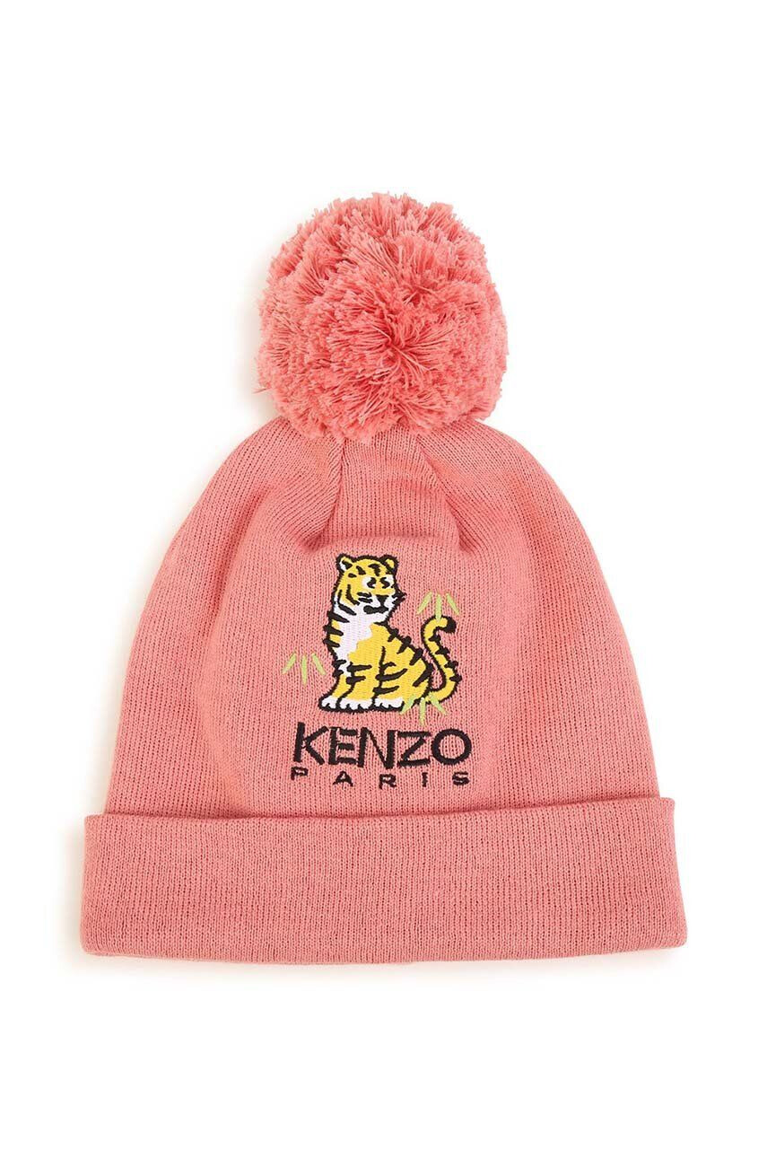 Kenzo kids caciula din amestec de casmir pentru copii culoarea roz - Pled.ro