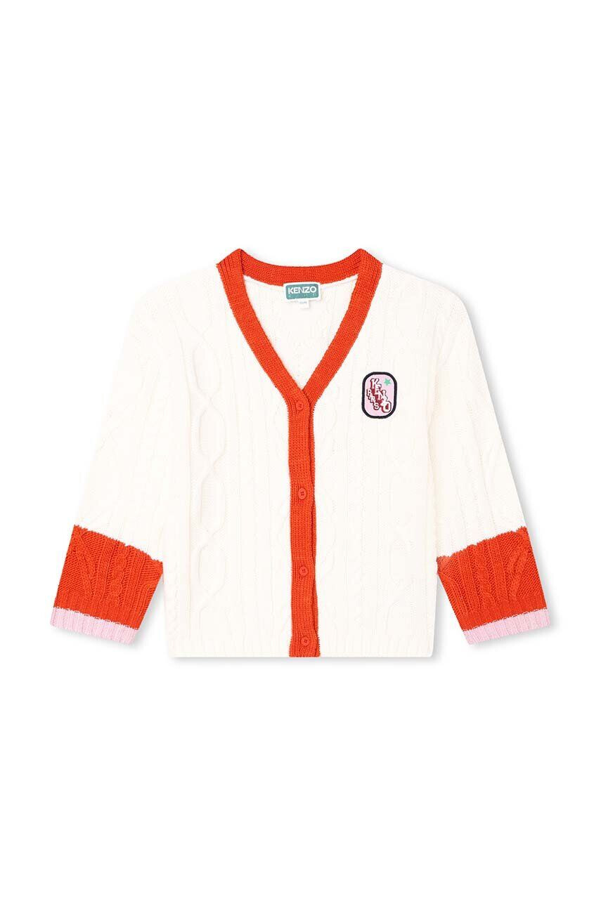 Kenzo kids cardigan cu amestec de lână pentru copii culoarea alb light - Pled.ro