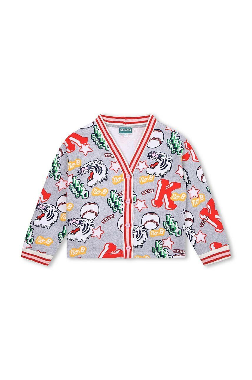 Kenzo kids cardigan din bumbac pentru copii culoarea gri - Pled.ro