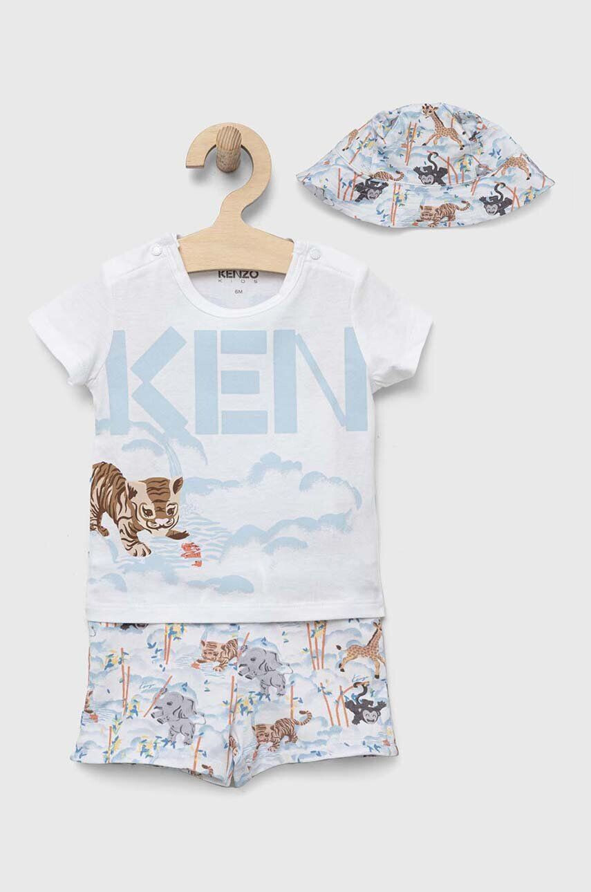 Kenzo kids compleu bebe culoarea alb - Pled.ro