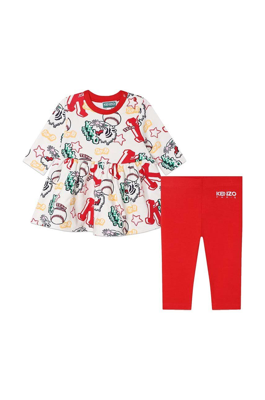 Kenzo kids compleu copii culoarea alb - Pled.ro