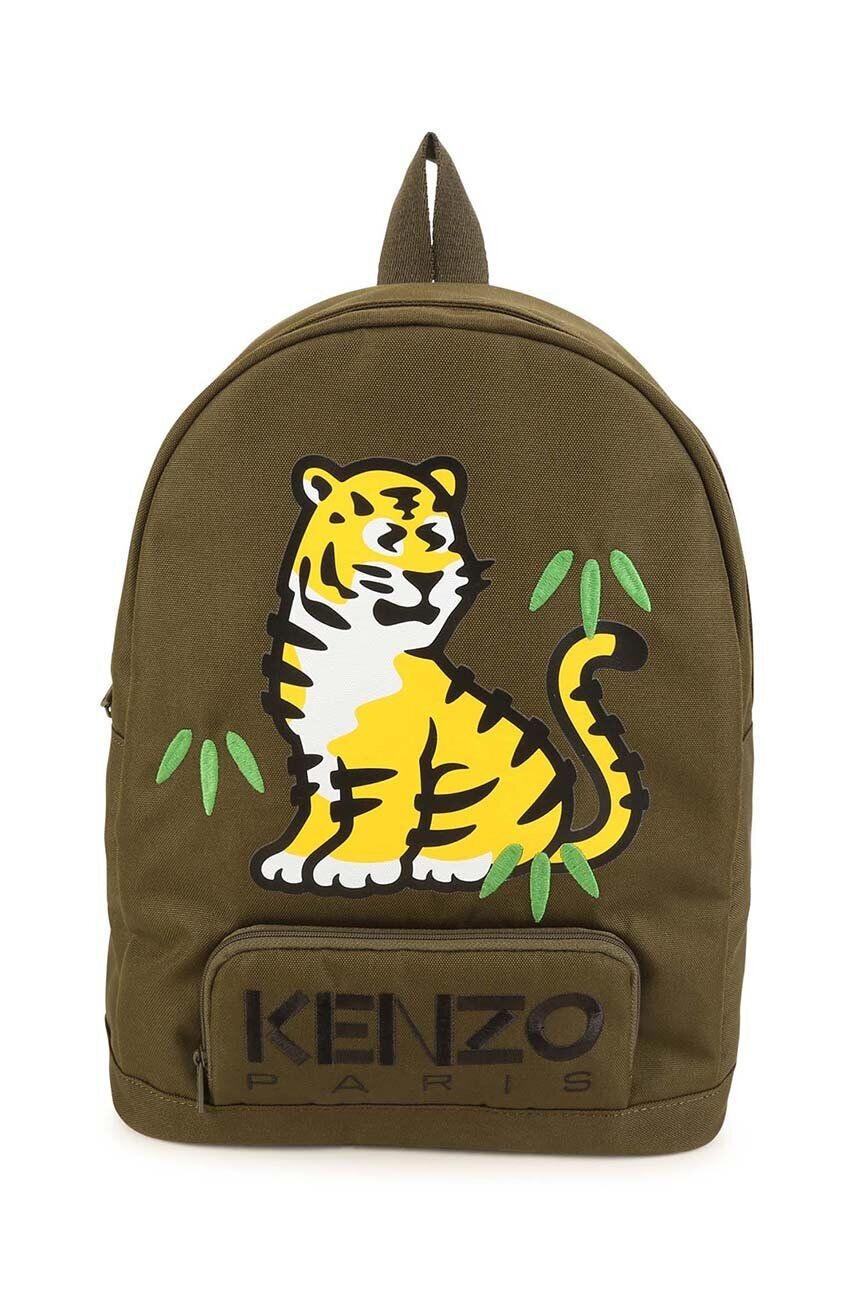 Kenzo kids ghiozdan copii culoarea verde mare cu imprimeu - Pled.ro