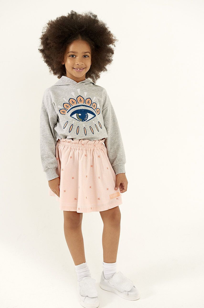 Kenzo kids Hanorac de bumbac pentru copii culoarea gri cu imprimeu - Pled.ro