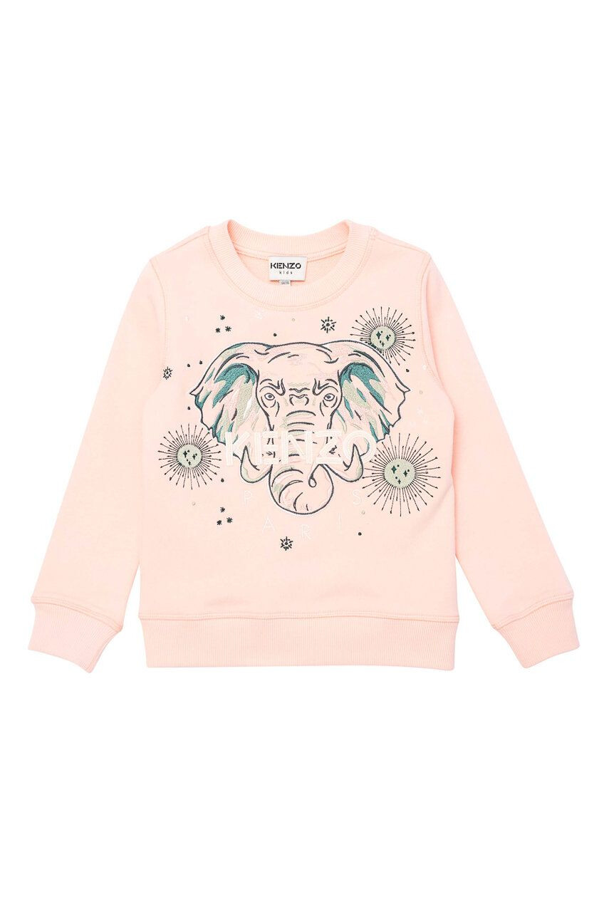 Kenzo kids Hanorac de bumbac pentru copii culoarea roz cu imprimeu - Pled.ro