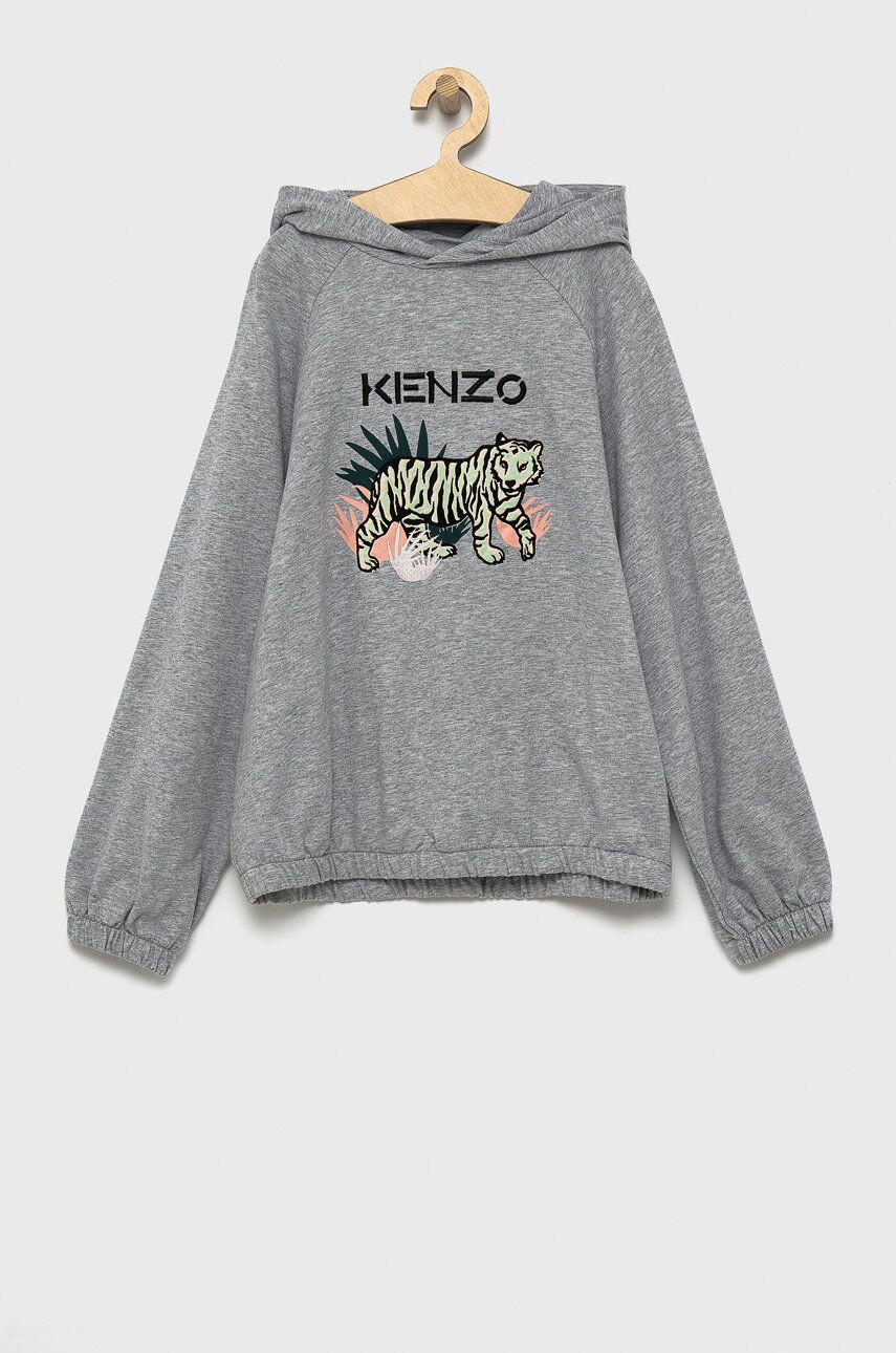 Kenzo kids hanorac de bumbac pentru copii culoarea alb cu imprimeu - Pled.ro