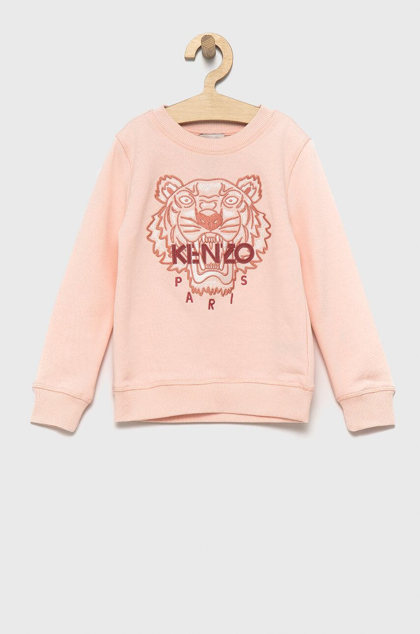 Kenzo kids Hanorac de bumbac pentru copii culoarea roz cu imprimeu - Pled.ro