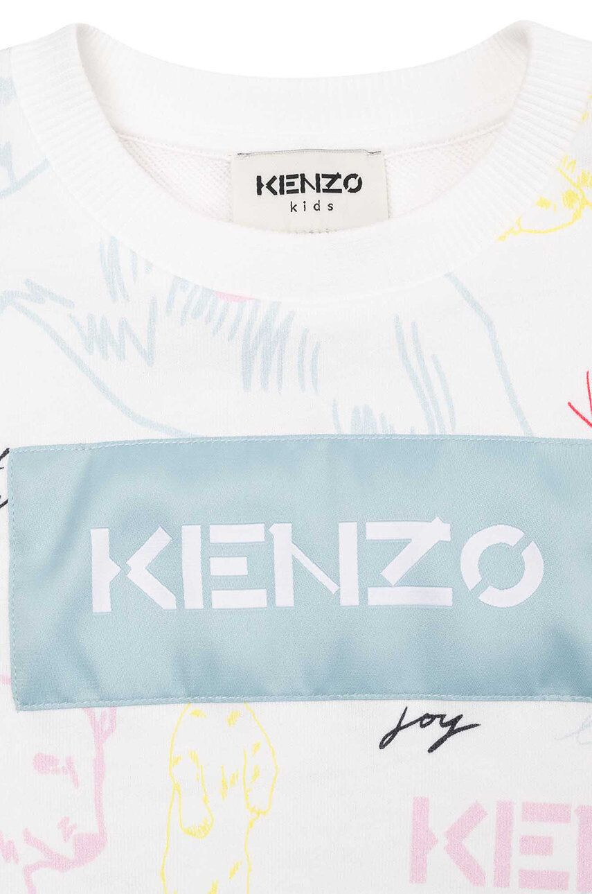 Kenzo kids hanorac de bumbac pentru copii culoarea alb modelator - Pled.ro