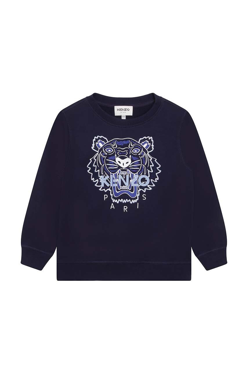 Kenzo kids hanorac de bumbac pentru copii culoarea albastru marin cu imprimeu - Pled.ro