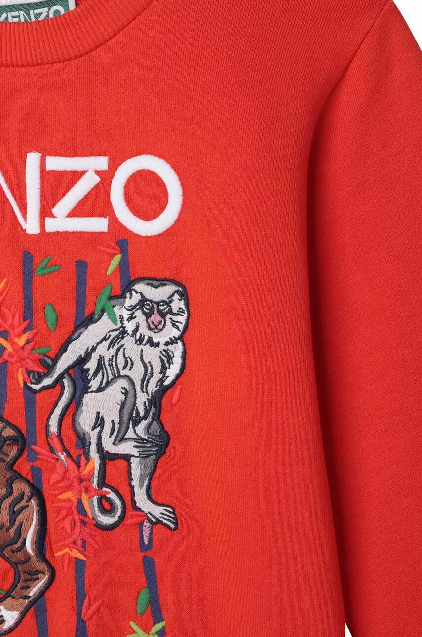 Kenzo kids hanorac de bumbac pentru copii culoarea rosu cu imprimeu - Pled.ro