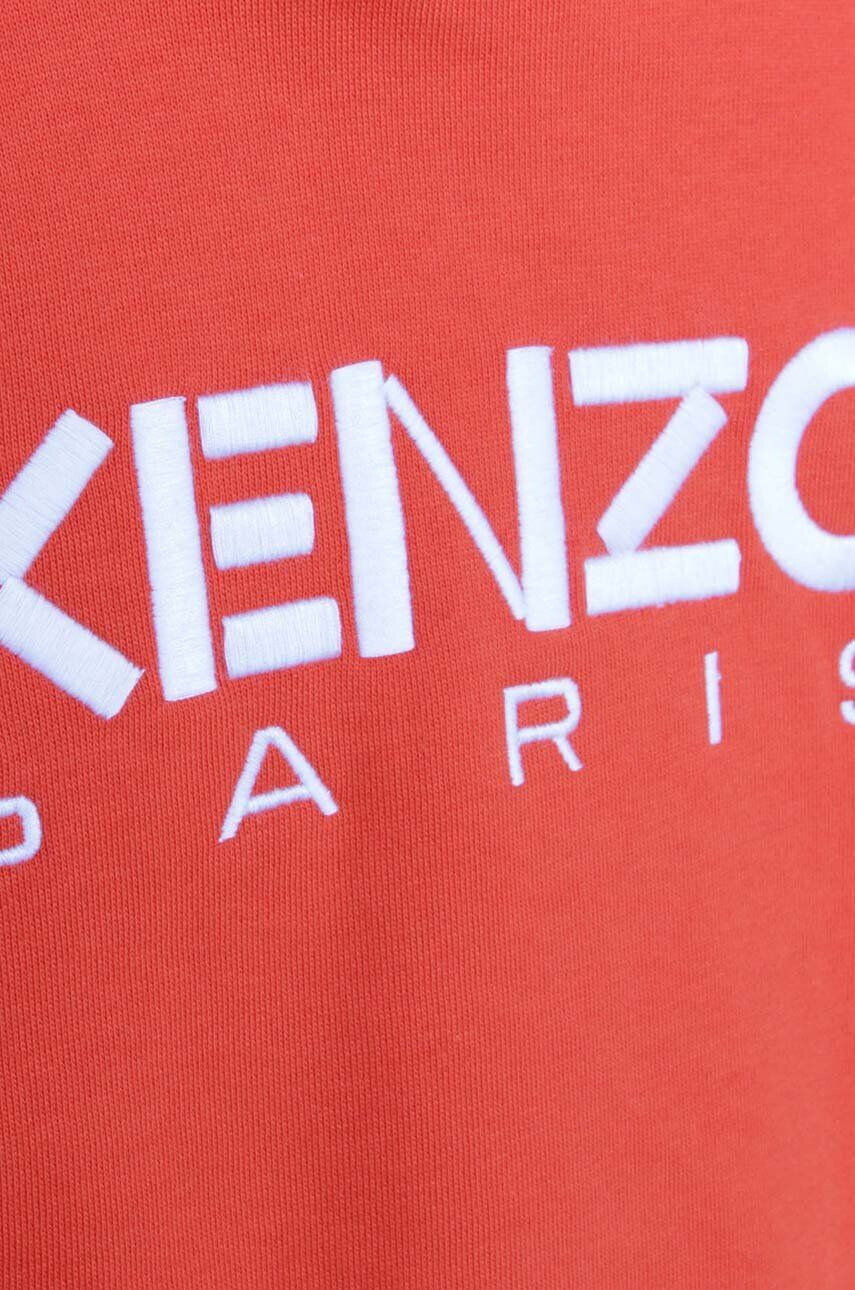 Kenzo kids hanorac de bumbac pentru copii culoarea rosu cu glugă cu imprimeu - Pled.ro