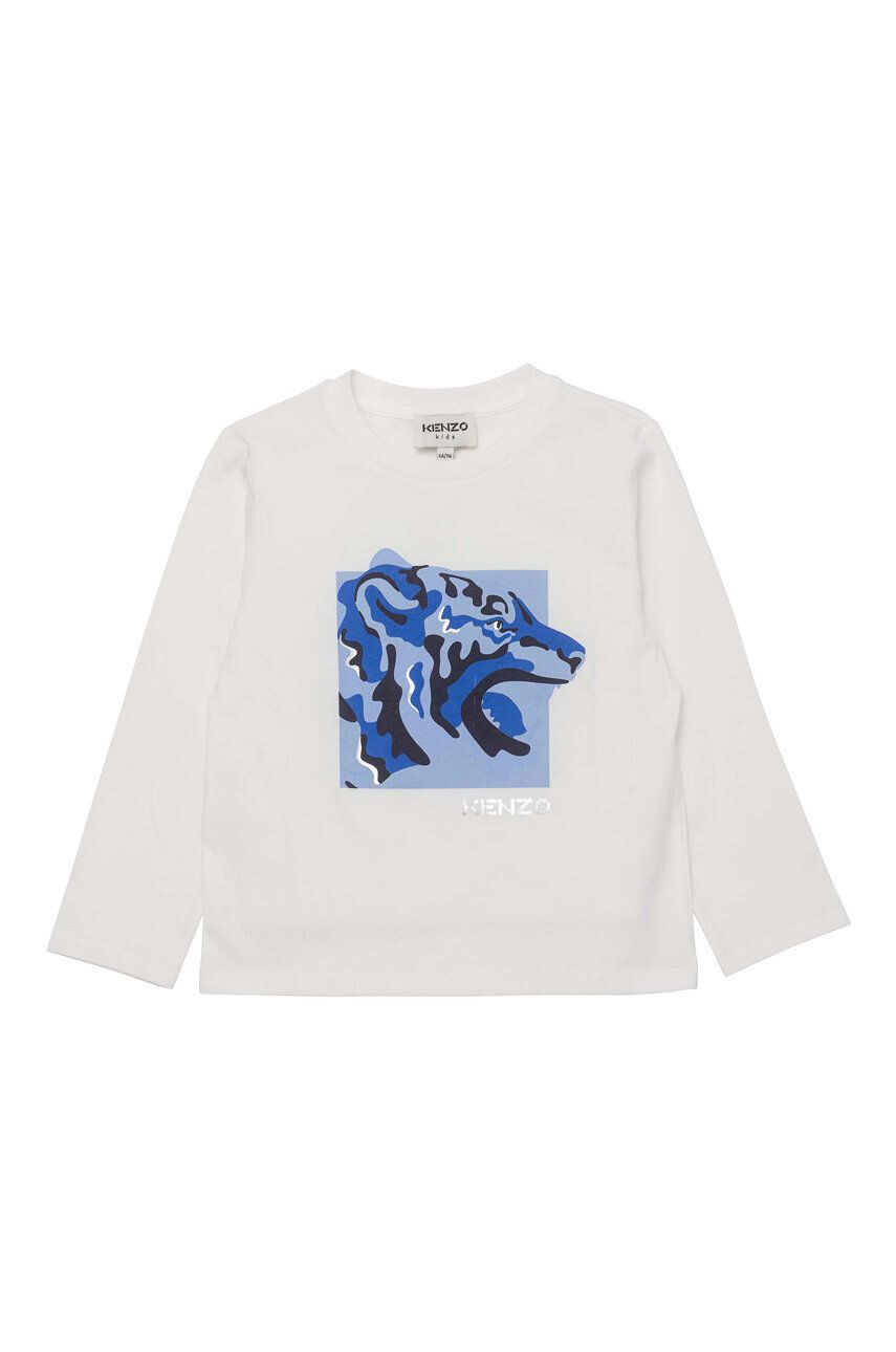 Kenzo kids Longsleeve copii culoarea crem - Pled.ro