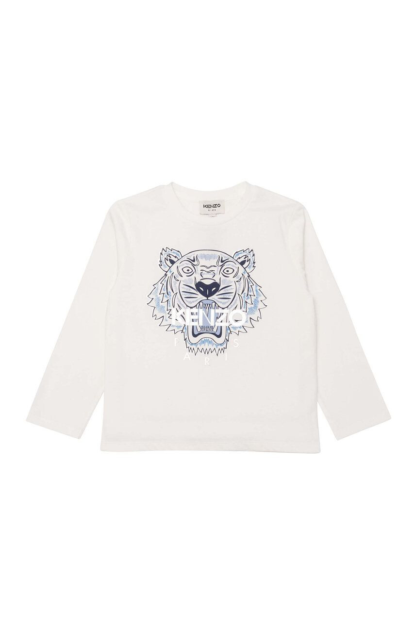 Kenzo kids Longsleeve copii culoarea crem - Pled.ro