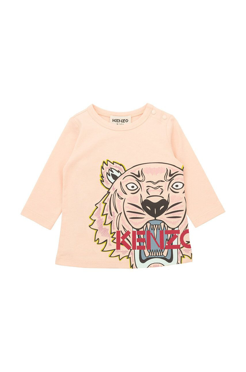 Kenzo kids longsleeve din bumbac pentru copii culoarea roz - Pled.ro