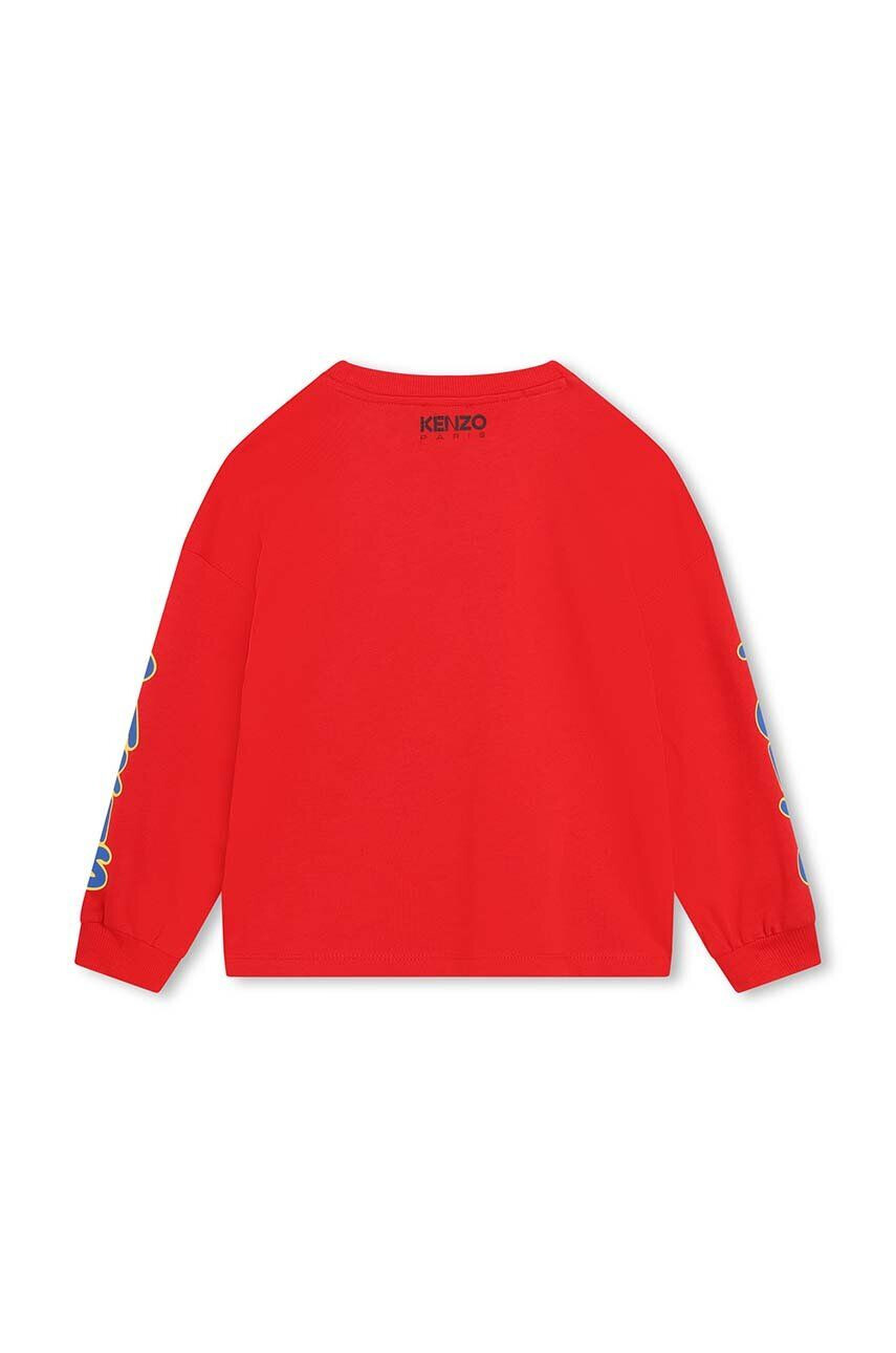 Kenzo kids longsleeve din bumbac pentru copii culoarea rosu cu imprimeu - Pled.ro