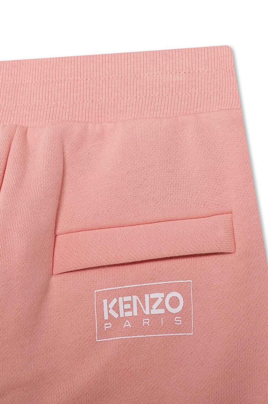 Kenzo kids pantaloni de trening pentru copii culoarea roz neted - Pled.ro