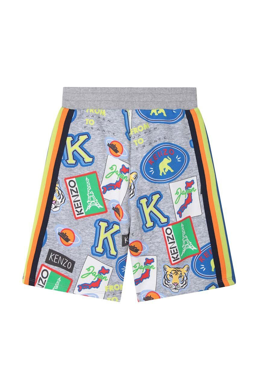 Kenzo kids pantaloni scurți din bumbac pentru copii culoarea gri - Pled.ro