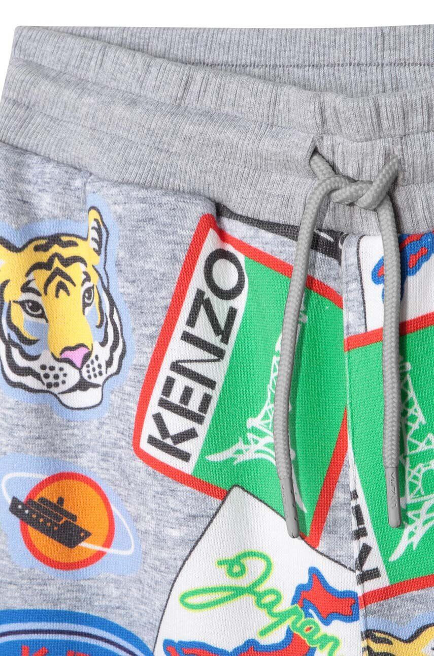 Kenzo kids pantaloni scurți din bumbac pentru copii culoarea gri - Pled.ro