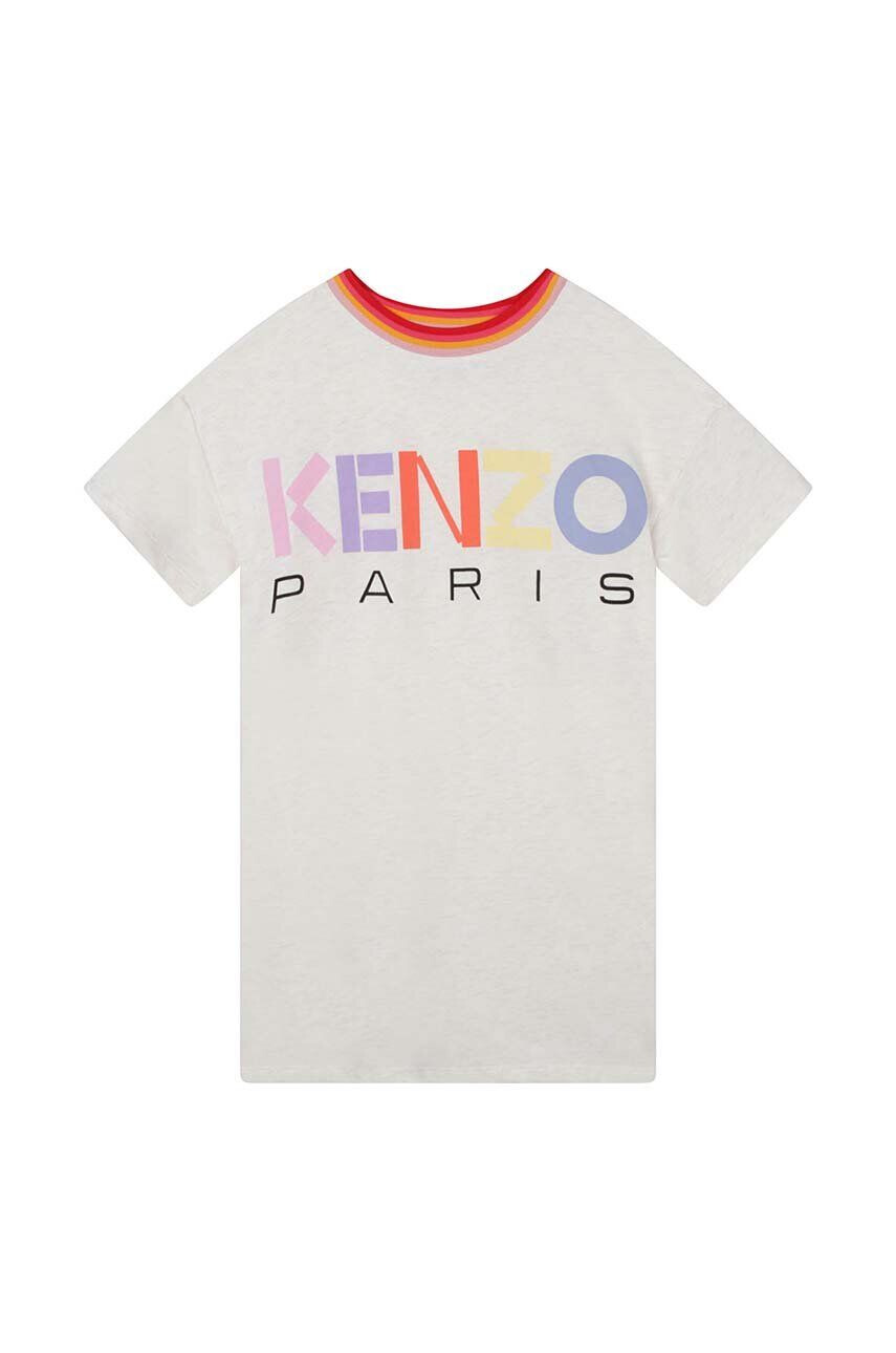 Kenzo kids rochie fete culoarea bej mini drept - Pled.ro