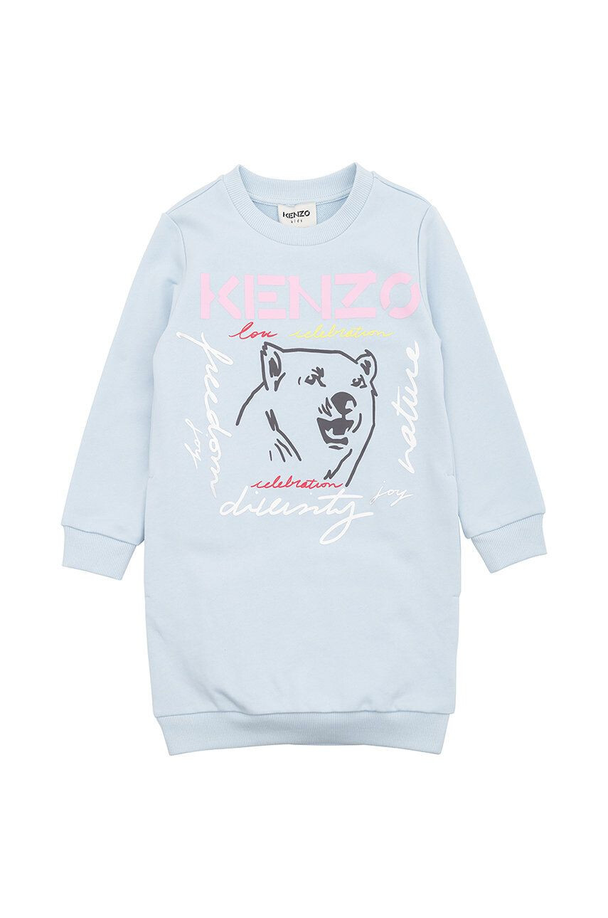 Kenzo kids rochie fete culoarea turcoaz mini drept - Pled.ro