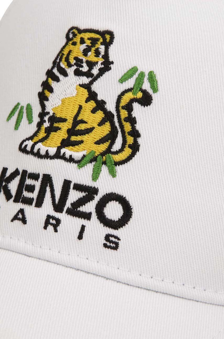 Kenzo kids șapcă din bumbac pentru copii culoarea alb cu imprimeu - Pled.ro